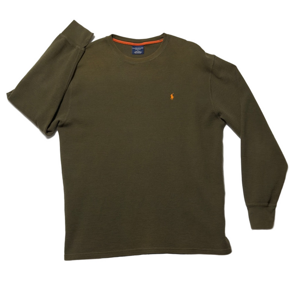 🔥Ralph Lauren Moss Green Sleepwear Night Shirt with Orange Pony Size XL - Picture 3 of 8